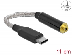 66305 Delock Audio Adapter USB Type-C™ Stecker zu 2.5 mm 4 Pin Klinkenbuchse 11 cm