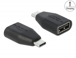 66528 Delock Ładowarka USB z zaporą danych USB Type-C™ męski do Type-A żeński 