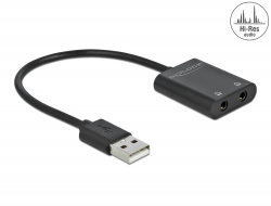 66561 Delock Audio Splitter USB Typ-A zu 2 x Klinkenbuchse Kunststoff
