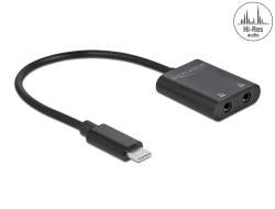 66563 Delock Műanyag hangmegosztó USB Type-C™ – 2 x sztereo jack anya