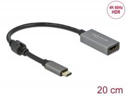66571 Delock Aktywny USB Type-C™ do HDMI Adapter (DP Alt Mode) 4K 60 Hz (HDR)