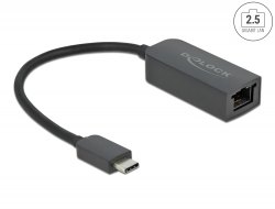 66645 Delock Adaptador USB Type-C™ macho a 2,5 Gigabit LAN compacto