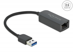 66646 Delock Adapter USB Type-A male to 2.5 Gigabit LAN compact