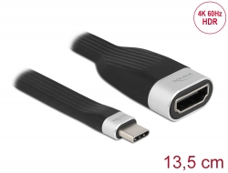 86729 Delock Cable de cinta plana FPC USB Type-C™ a HDMI (DP Alt Mode) 4K 60 Hz 13,5 cm
