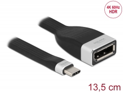 86731 Delock Cablu cu bandă plată FPC USB Type-C™ la DisplayPort (DP Alt Mode) 4K 60 Hz 13,5 cm