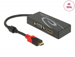 87730 Delock Splitter USB Type-C™ (DP Alt Mode) > 1 x HDMI + 1 x VGA wyjście