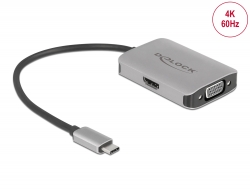 87776 Delock USB Type-C™ razdvajač (DP Alt modus) > 1 x HDMI + 1 x VGA izlaz