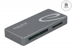91754 Delock Καρταναγνώστης USB Type-C™ για κάρτες μνήμης CFast και SD + Κόμβος USB με θύρα Τύπου-A και USB Type-C™