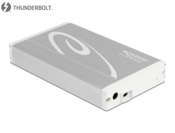 42510 Delock 2.5″ externt hölje för SATA HDD > Thunderbolt™ (upp till 15 mm HDD) silver
