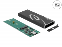 42573 Delock Zewnętrzna obudowa M.2 SSD 60 mm > SuperSpeed USB 10 Gbps (USB 3.1 Gen 2) USB Type-C™ z wtykiem żeńskim