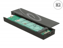 42598 Delock Boitier externe M.2 SSD 42 / 60 / 80 mm > SuperSpeed USB 10 Gbps (USB 3.2 Gen 2) Type Micro-B, femelle, sans outil