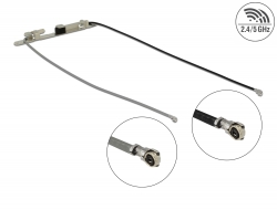 12551 Delock WLAN Twin Antenna 2 x I-PEX Inc., MHF® 4L plug 802.11 ac/a/h/b/g/n 1.12 - 3.18 dBi 1.13 36 cm internal screw mounting or self adhesive