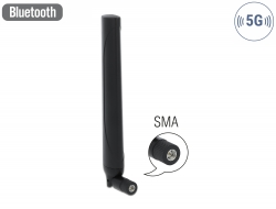 12633 Delock 5G LTE Κεραία βύσμα SMA -0,5 - 2,3 dBi υπερκατευθυντική με σύνδεση ανατροπής μαύρη