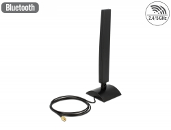 88901 Delock WLAN 802.11 ac/a/h/b/g/n Antenna RP-SMA plug 4 - 6 dBi omnidirectional with magnetic base and connection cable black