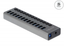 63738 Delock External SuperSpeed USB Hub with 13 Ports + Switch