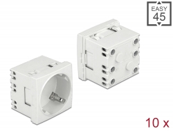 81324 Delock Easy 45 Grounded Power Socket with a 45° arrangement extendable 45 x 45 mm 10 pieces