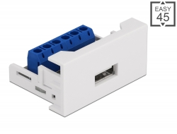 81343 Delock Easy 45-modul USB 2.0 Typ-A hona till Terminalblock 22,5 x 45 mm