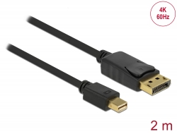 82438 Delock Kabel Mini DisplayPort 1.2 Stecker > DisplayPort Stecker 4K 60 Hz 2,0 m