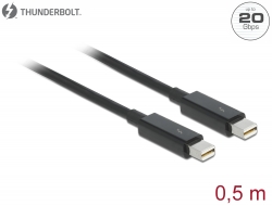 83154 Delock Kabel Thunderbolt™ 2 Stecker > Thunderbolt™ 2 Stecker 0,5 m schwarz