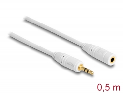 83763 Delock Stereo Jack Extension Cable 3.5 mm 3 pin male > female 0.5 m white