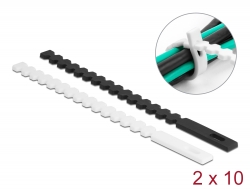 19002 Delock Cable Ties flexible reusable 20 pieces black / white