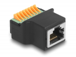 66948 Delock RJ45 female to Terminal Block with push button Adapter
