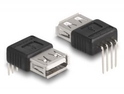 66637 Delock Adaptor USB 2.0 Tip-A mamă la conexiune 4 pin în unghi de 90°