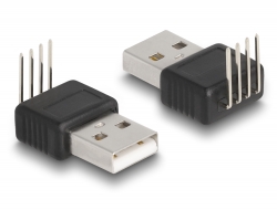 66951 Delock Adaptateur USB 2.0 Type-A mâle à connexion 4 broches, angulé à 90°