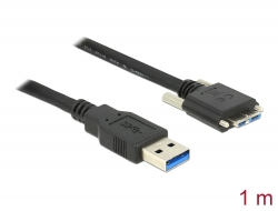 83597 Delock Kabel USB 3.0 Typ A Stecker > USB 3.0 Typ Micro-B Stecker mit Schrauben 1 m