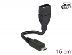 83926 Delock Kabel USB 2.0 Micro-B Stecker > USB 2.0 Typ-A Buchse OTG ShapeCable 0,15 m