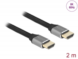 83996 Delock Cable HDMI de ultra alta velocidad 48 Gbps 8K 60 Hz gris 2 m certificado