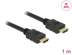 84713 Delock Καλώδιο High Speed HDMI με Ethernet Αρσενικό HDMI A > Αρσενικό HDMI A 3D 4K 1 m