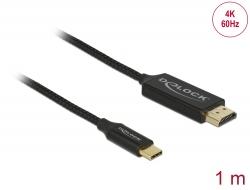 84904 Delock USB-kabel Type-C till HDMI (DP Alt Mode) 4K 60 Hz 1 m koaxial