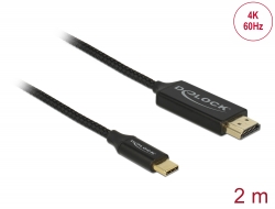 84905 Delock Kabel USB Type-C na HDMI (DP Alt Mód) 4K 60 Hz 2 m koaxial