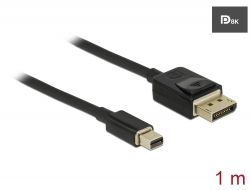 84927 Delock Mini DisplayPort à DisplayPort-kábel 8K 60 Hz 1 m DP 8K tanúsítvánnyal