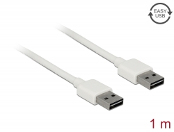 85193 Delock Kabel EASY-USB 2.0 Typ-A hane > EASY-USB 2.0 Typ-A hane 1 m vit
