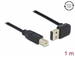 85558 Delock Cablu cu conector tată EASY-USB 2.0 Tip-A, în unghi sus / jos > conector tată USB 2.0 Tip-B 1 m