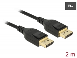 85660 Delock DisplayPort kabel 8K 60 Hz 2 m DP 8K-certifierad