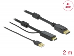 85964 Delock Cablu de la HDMI la DisplayPort 4K 30 Hz 2 m
