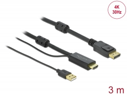 85965 Delock HDMI zu DisplayPort Kabel 4K 30 Hz 3 m