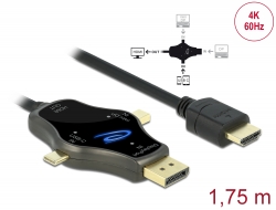 85974 Delock 3-u-1 kabel monitora s USB-C™ / DisplayPort / mini DisplayPort u HDMI izlazu s 4K 60 Hz 