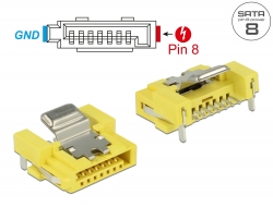 89887 Delock Connector SATA 6 Gb/s receptacle 8 pin power