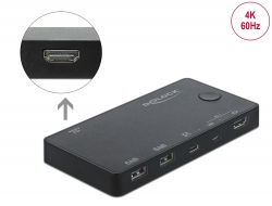 11477 Delock HDMI / USB-C™ KVM-switch 4K 60 Hz med USB 2.0
