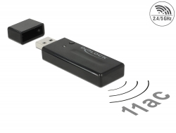12463 Delock USB 3.0-s, kétsávos WLAN ac/a/b/g/n pendrive, 867 + 300 Mbps