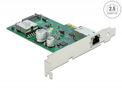 89019 Delock PCI Express x1 kártya - 1 x 2,5 Gigabit LAN PoE+ Alacsony profilú formatényező 