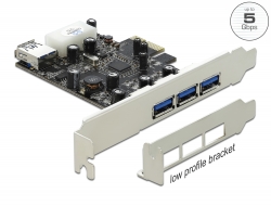 89281 Delock PCI Express x1 Kartica > 3 x vanjski + 1 x interni USB 3.0 Tipa-A, ženski
