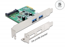 89356 Delock Placă PCI Express > 2 x USB 3.0 Tip-A extern, mamă