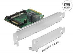 89922 Delock PCI Express x4 Karta U.2 NVMe na 1 x interní SFF-8643 + 1 x interní SFF-8639 – Low Profile