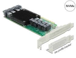 90504 Delock PCI Express x16 Card - 8 x belső NVMe SFF-8643 - alacsony profilú formatényező