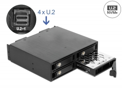 47235 Delock Rack mobile 5.25″ pour 4 x SSD 2.5″ U.2 NVMe avec plateaux verrouillables